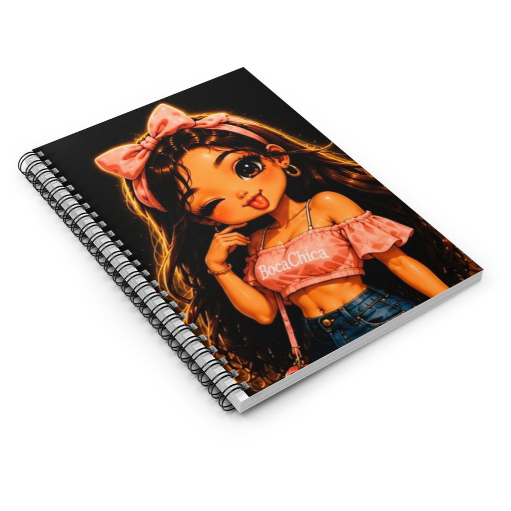 Spiral Notebook — Cute BocaChica Girl Illustration, Ruled Journal for Teens & Teens-at-Heart