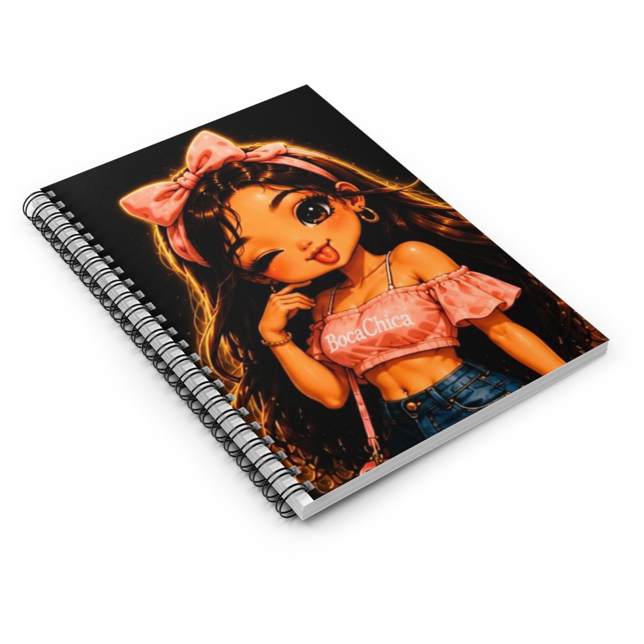 Spiral Notebook — Cute BocaChica Girl Illustration, Ruled Journal for Teens & Teens-at-Heart