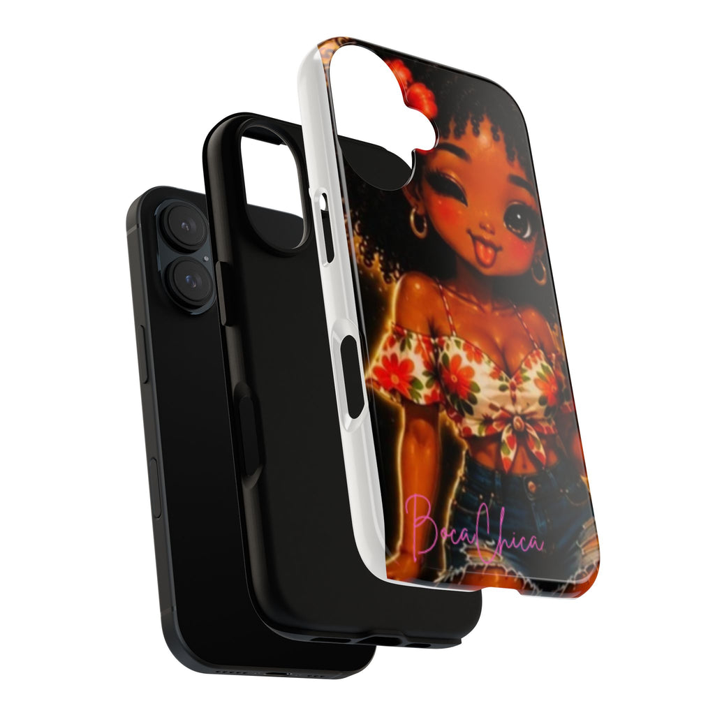 Phone Case — Cute BocaChica Girl Floral Design ("Bae Chica")