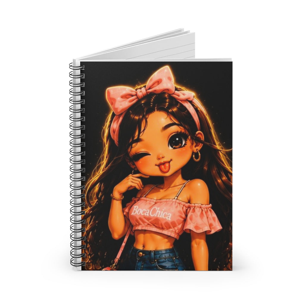 Spiral Notebook — Cute BocaChica Girl Illustration, Ruled Journal for Teens & Teens-at-Heart