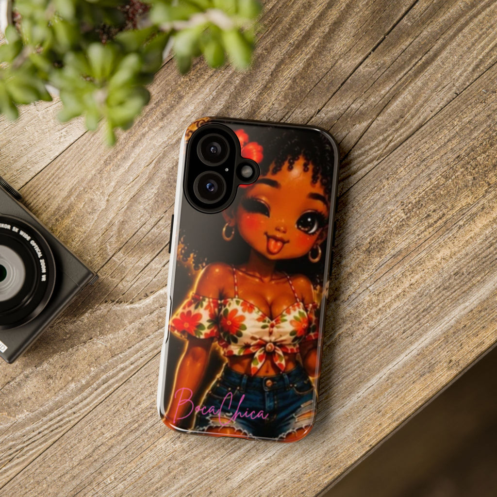 Phone Case — Cute BocaChica Girl Floral Design ("Bae Chica")