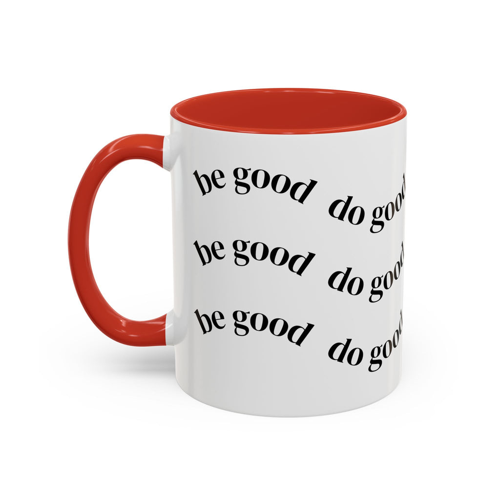 BocaChica Cute Curly Girl Accent Coffee Mug — 'Do Good' Inspirational Tea & Coffee Cup
