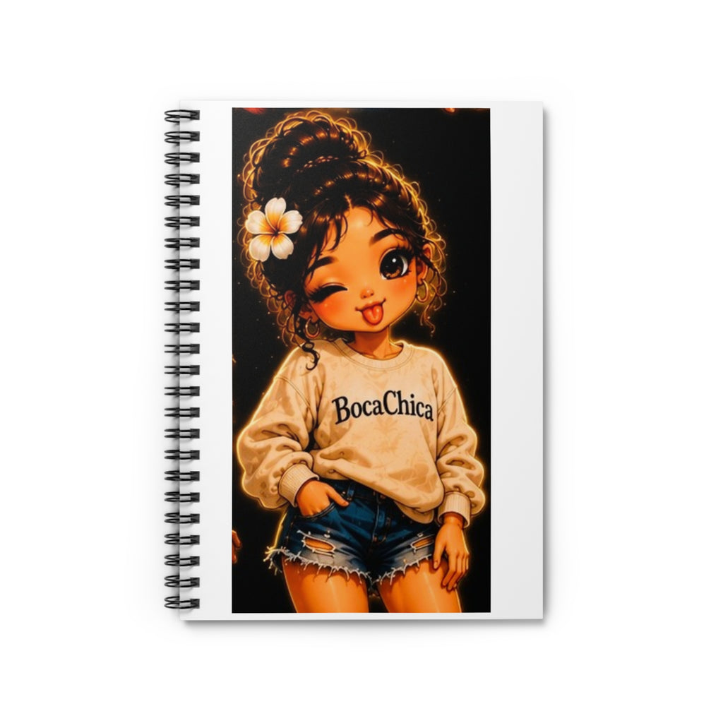 BocaChica Girl Spiral Notebook — Cute Cartoon Journal for Teens & Gifts