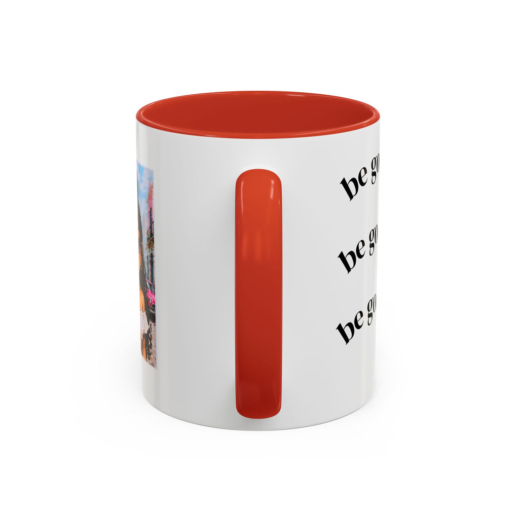 BocaChica Cute Curly Girl Accent Coffee Mug — 'Do Good' Inspirational Tea & Coffee Cup