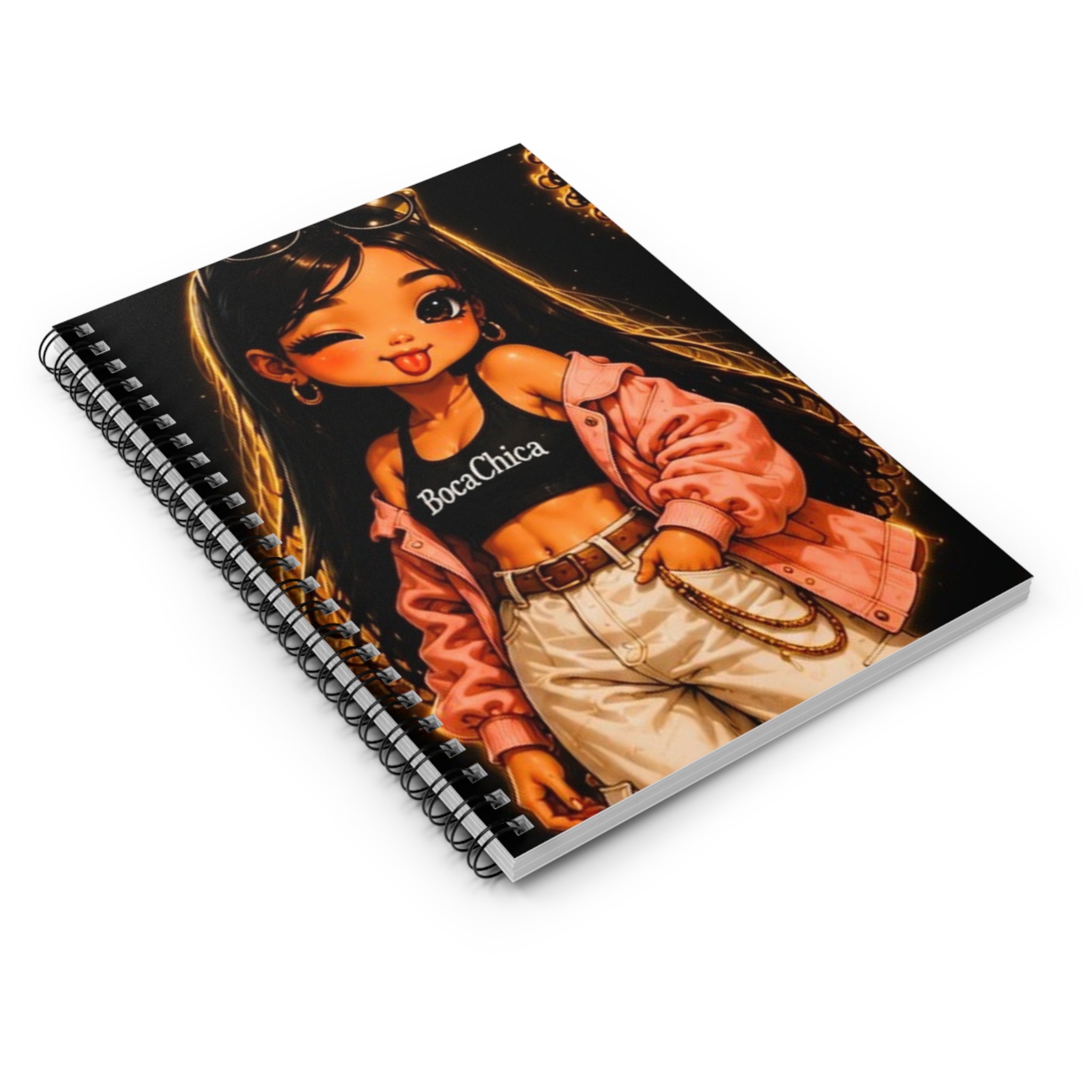 BocaChica Girl Spiral Notebook — Cute Anime Chic Ruled Journal