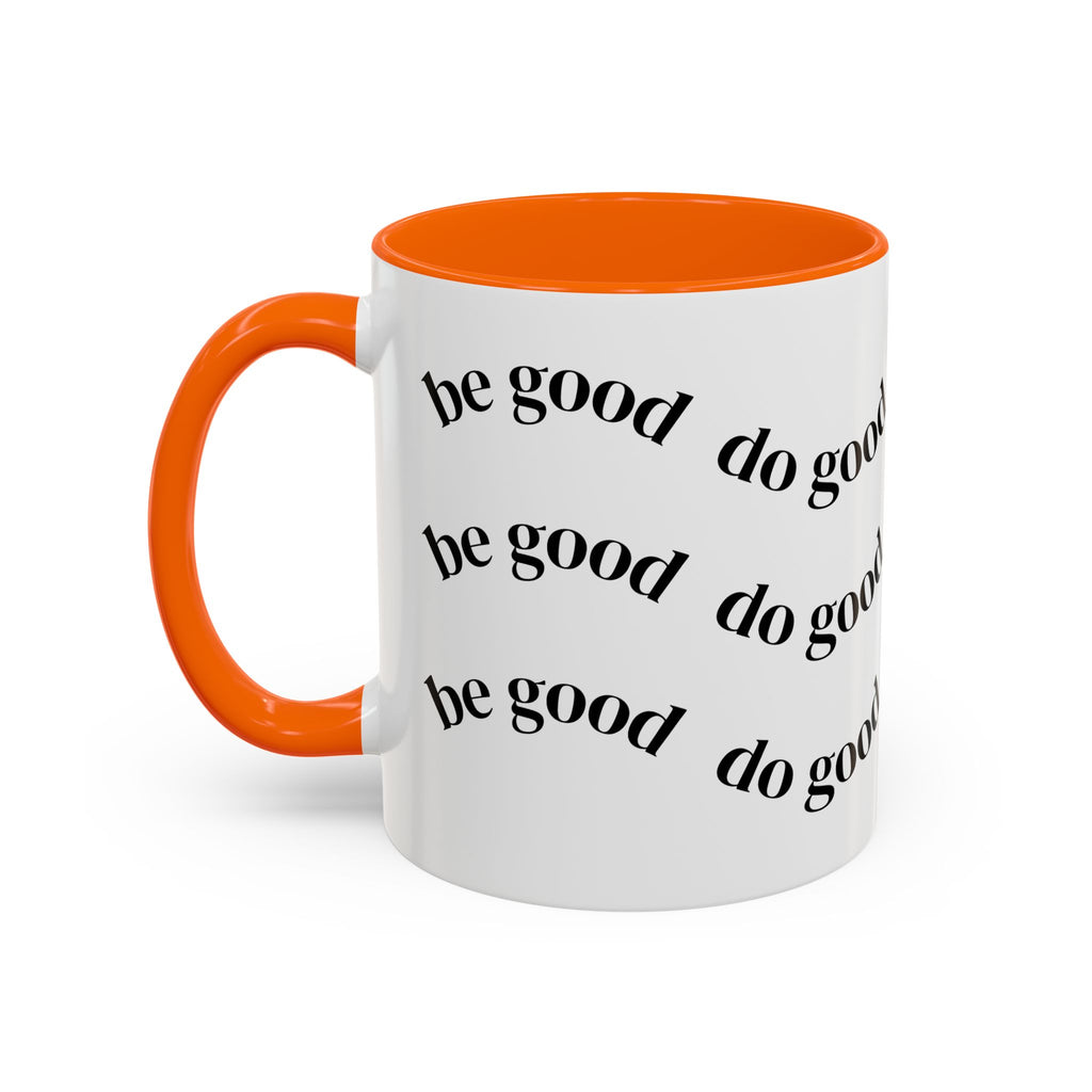 BocaChica Cute Curly Girl Accent Coffee Mug — 'Do Good' Inspirational Tea & Coffee Cup