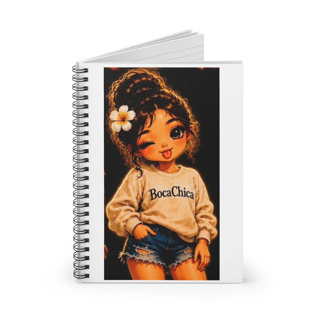 BocaChica Girl Spiral Notebook — Cute Cartoon Journal for Teens & Gifts