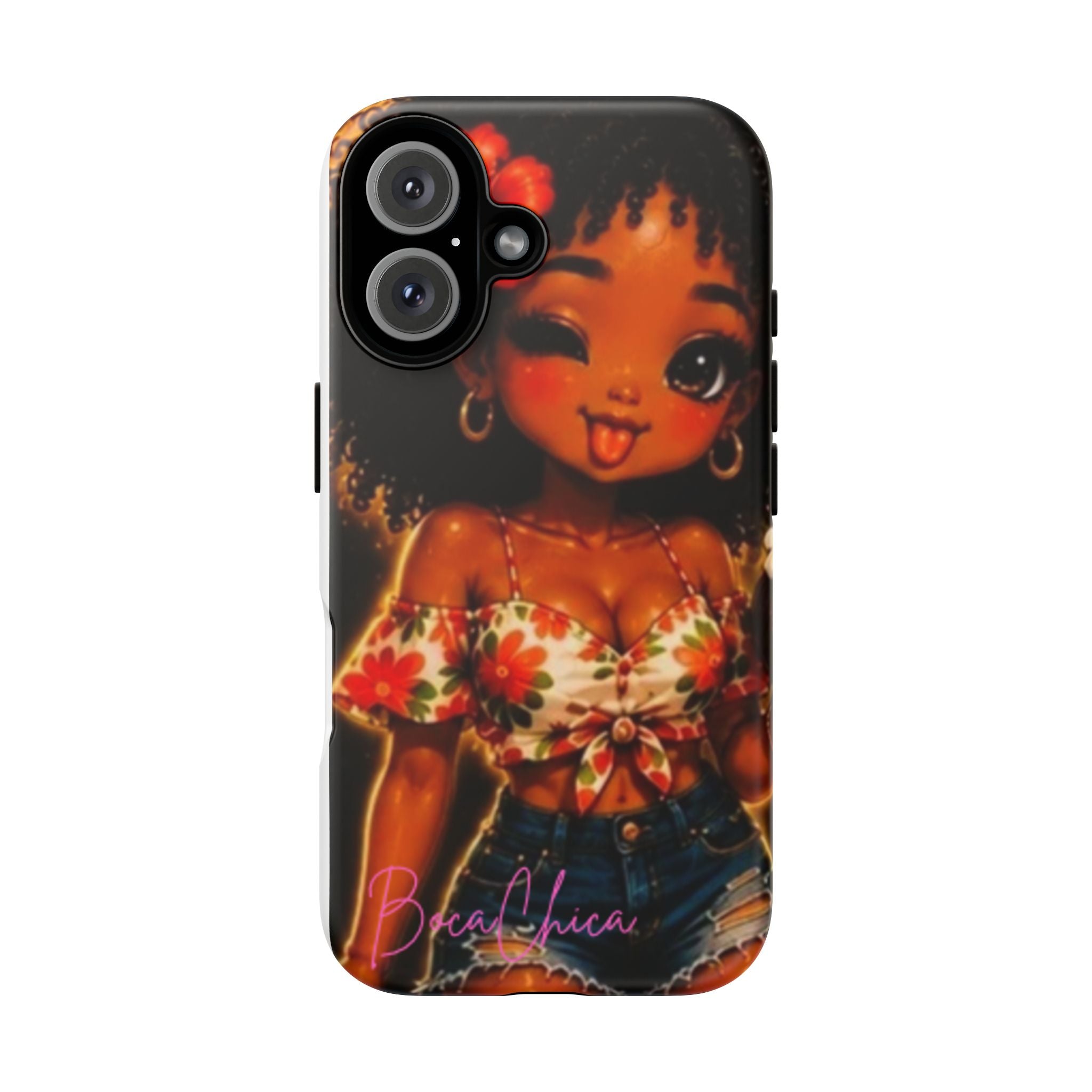 Phone Case — Cute BocaChica Girl Floral Design ("Bae Chica")