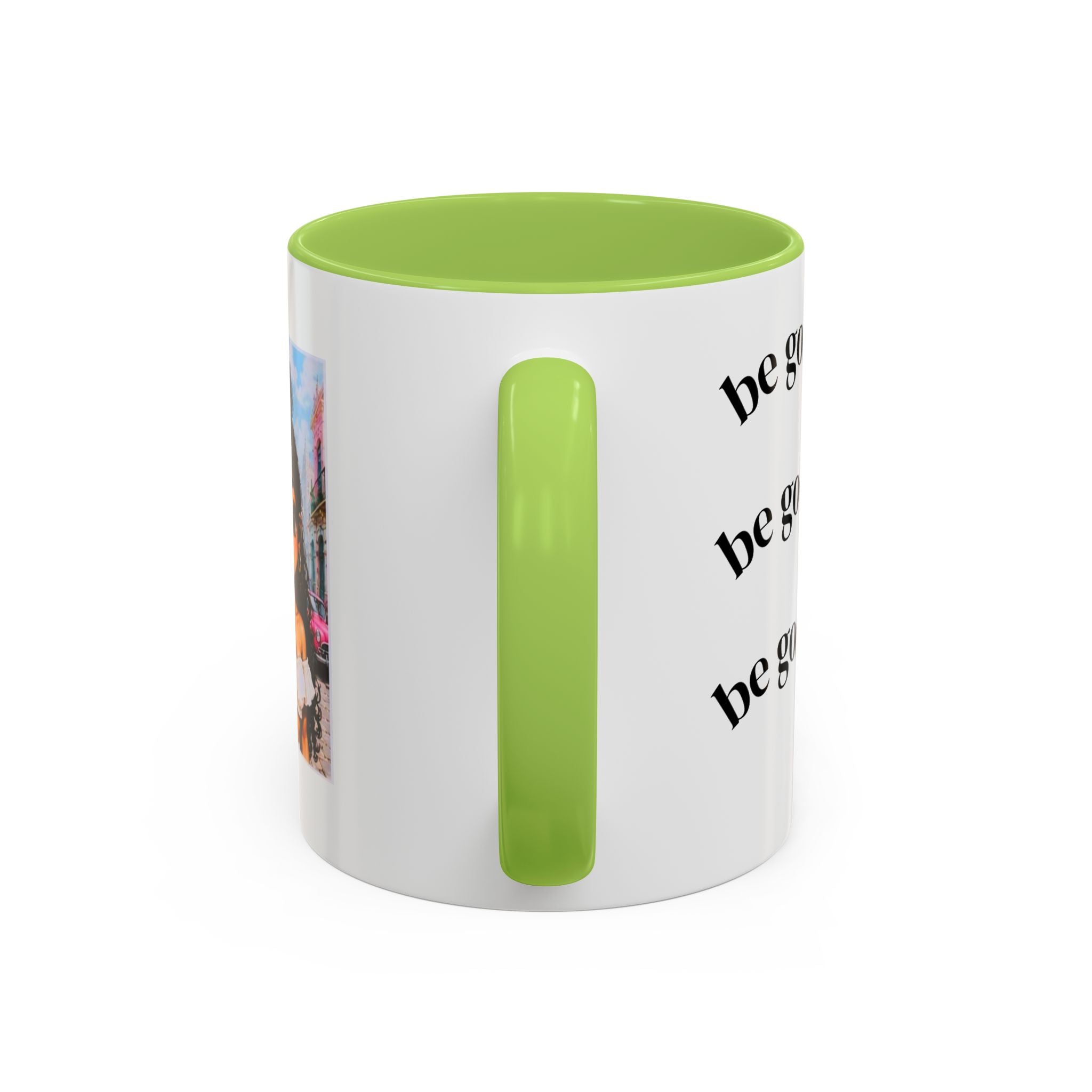 BocaChica Cute Curly Girl Accent Coffee Mug — 'Do Good' Inspirational Tea & Coffee Cup