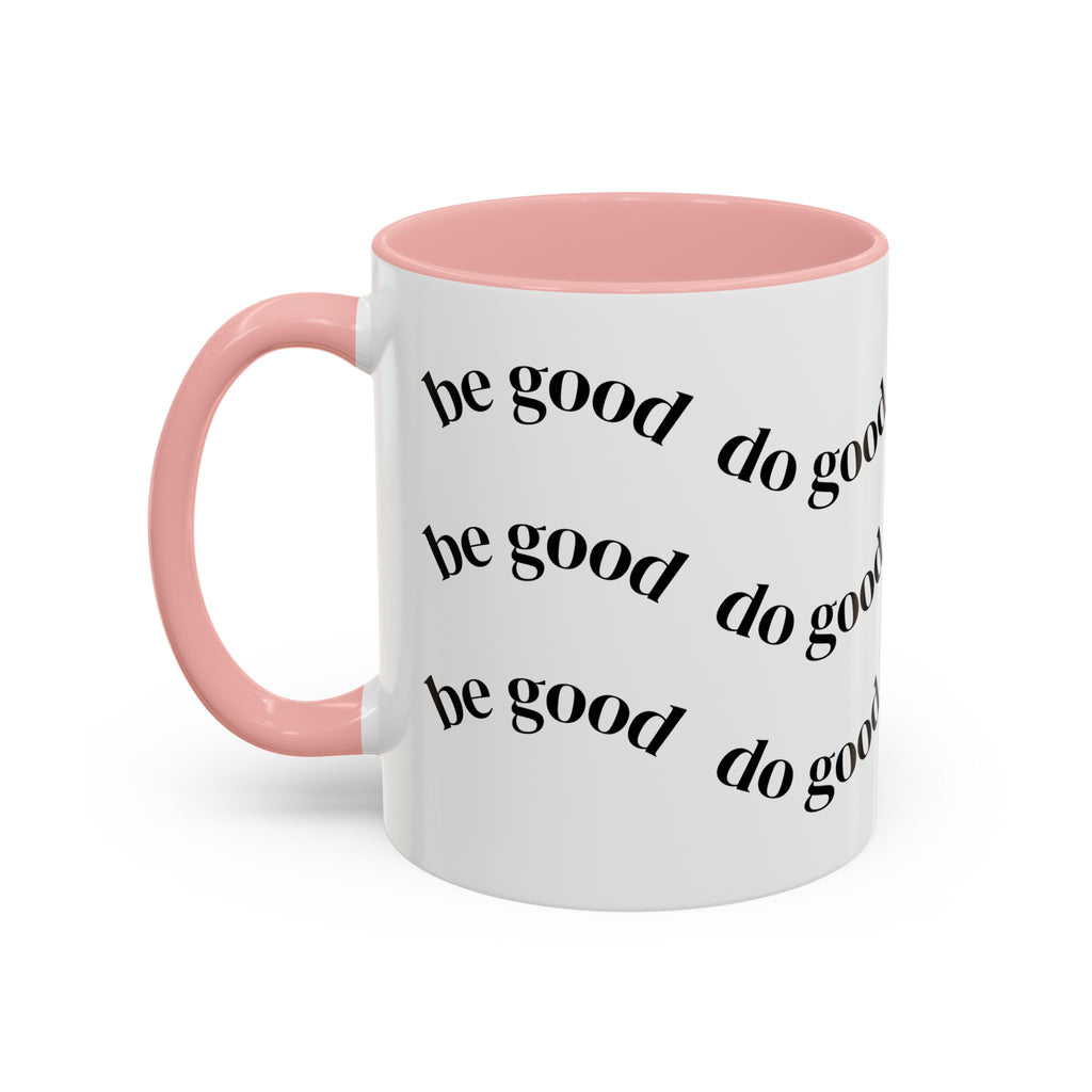 BocaChica Cute Curly Girl Accent Coffee Mug — 'Do Good' Inspirational Tea & Coffee Cup