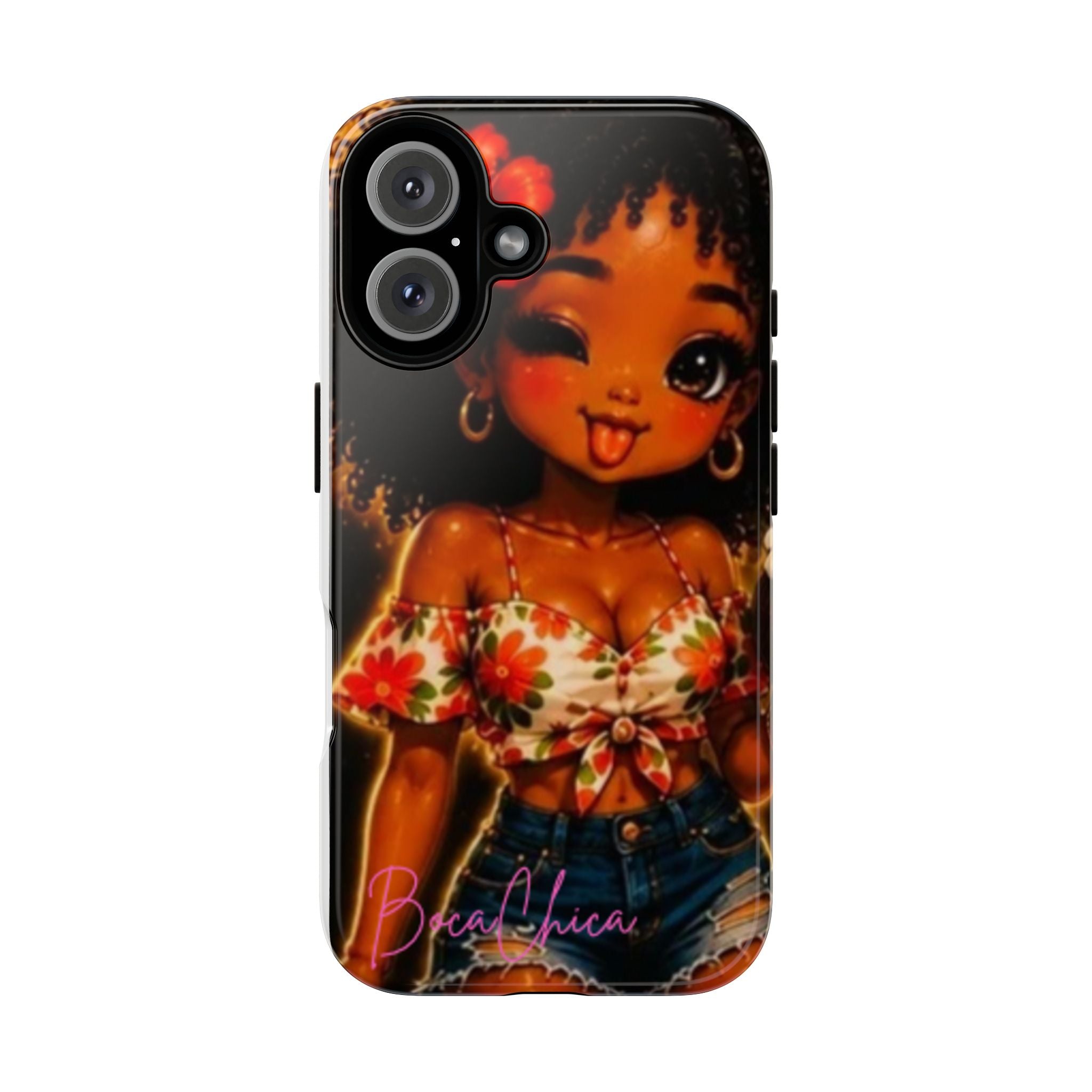 Phone Case — Cute BocaChica Girl Floral Design ("Bae Chica")
