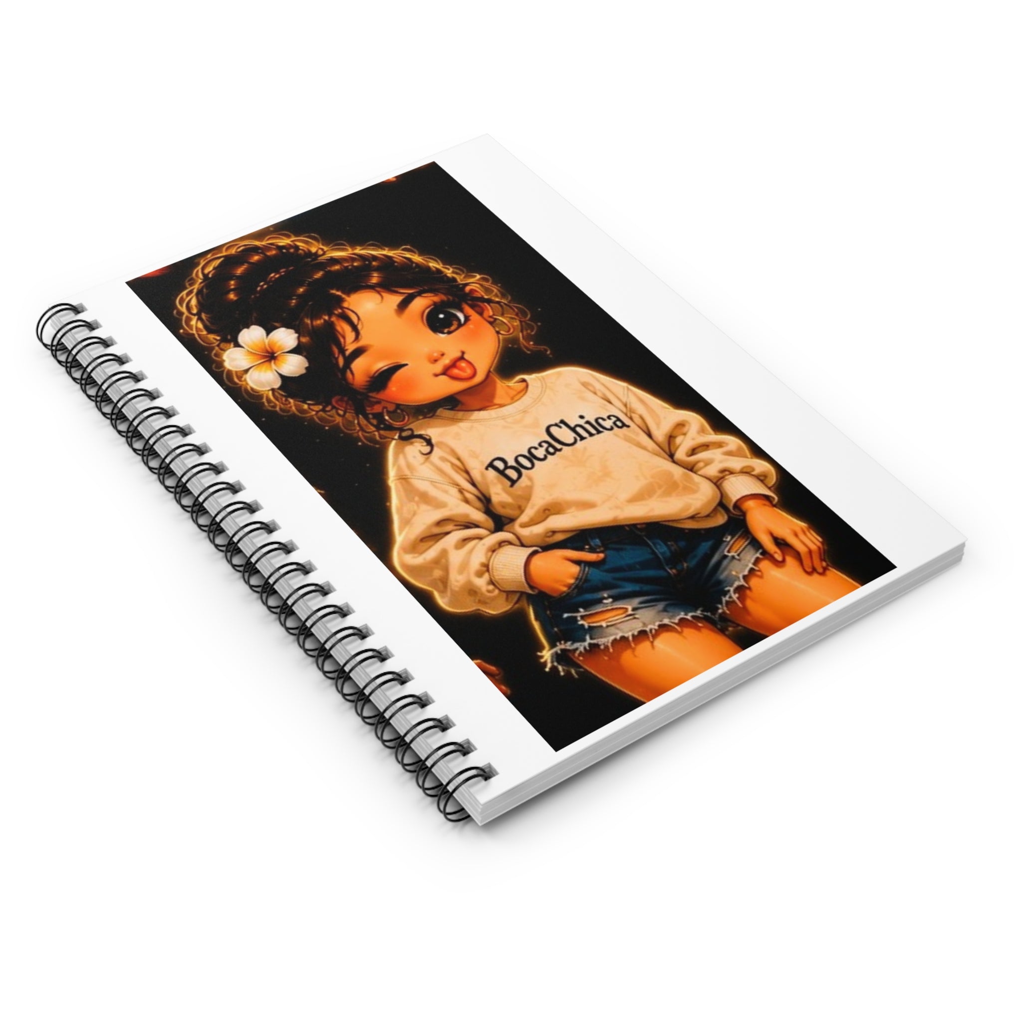BocaChica Girl Spiral Notebook — Cute Cartoon Journal for Teens & Gifts