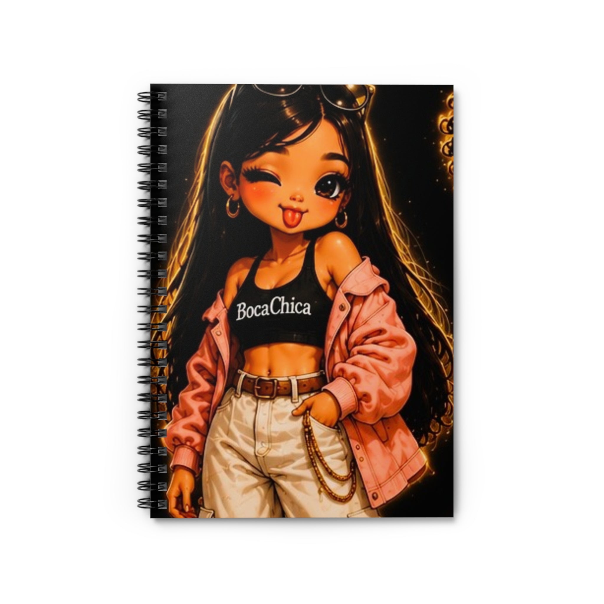 BocaChica Girl Spiral Notebook — Cute Anime Chic Ruled Journal