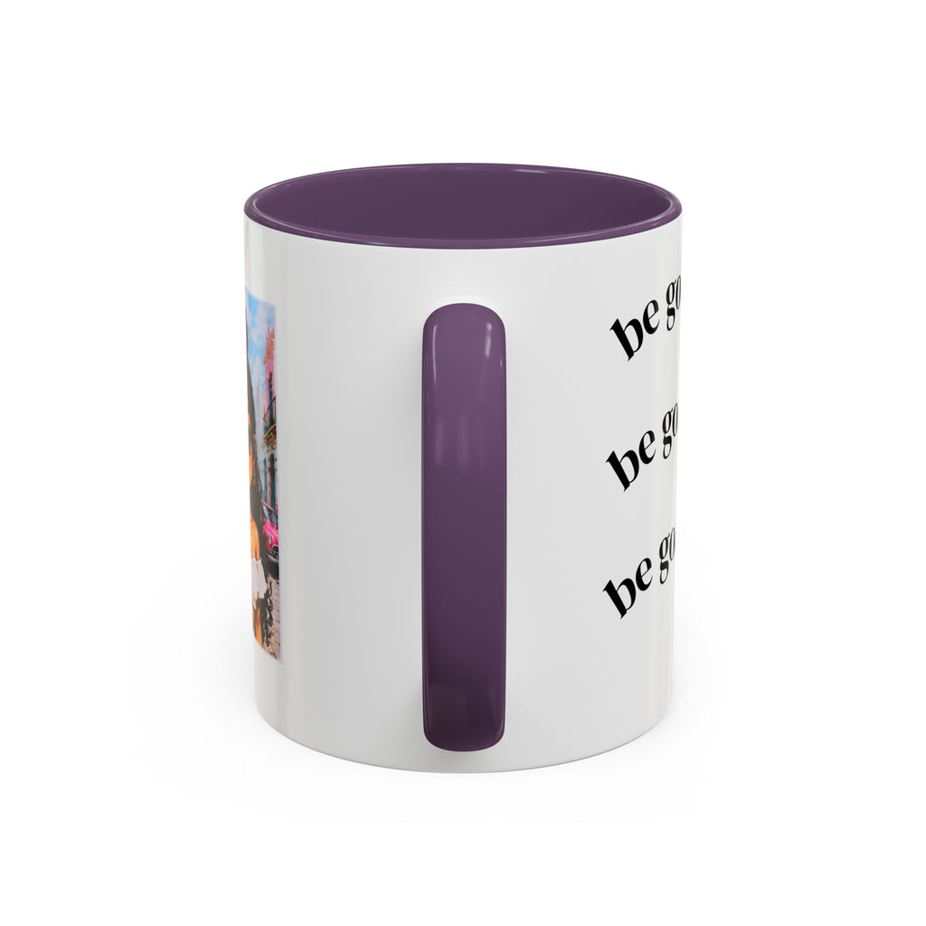 BocaChica Cute Curly Girl Accent Coffee Mug — 'Do Good' Inspirational Tea & Coffee Cup
