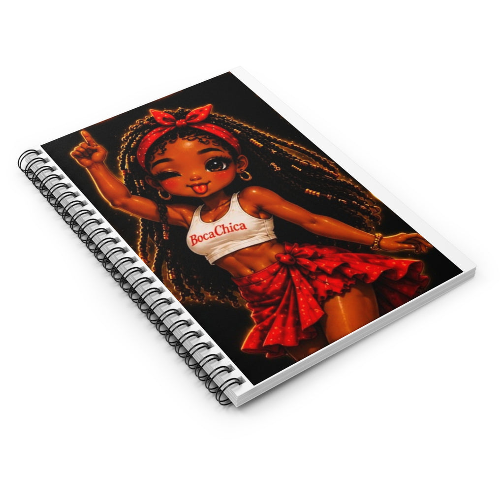 Spiral Notebook — BocaChica Cheerleader Girl Illustration (Ruled)