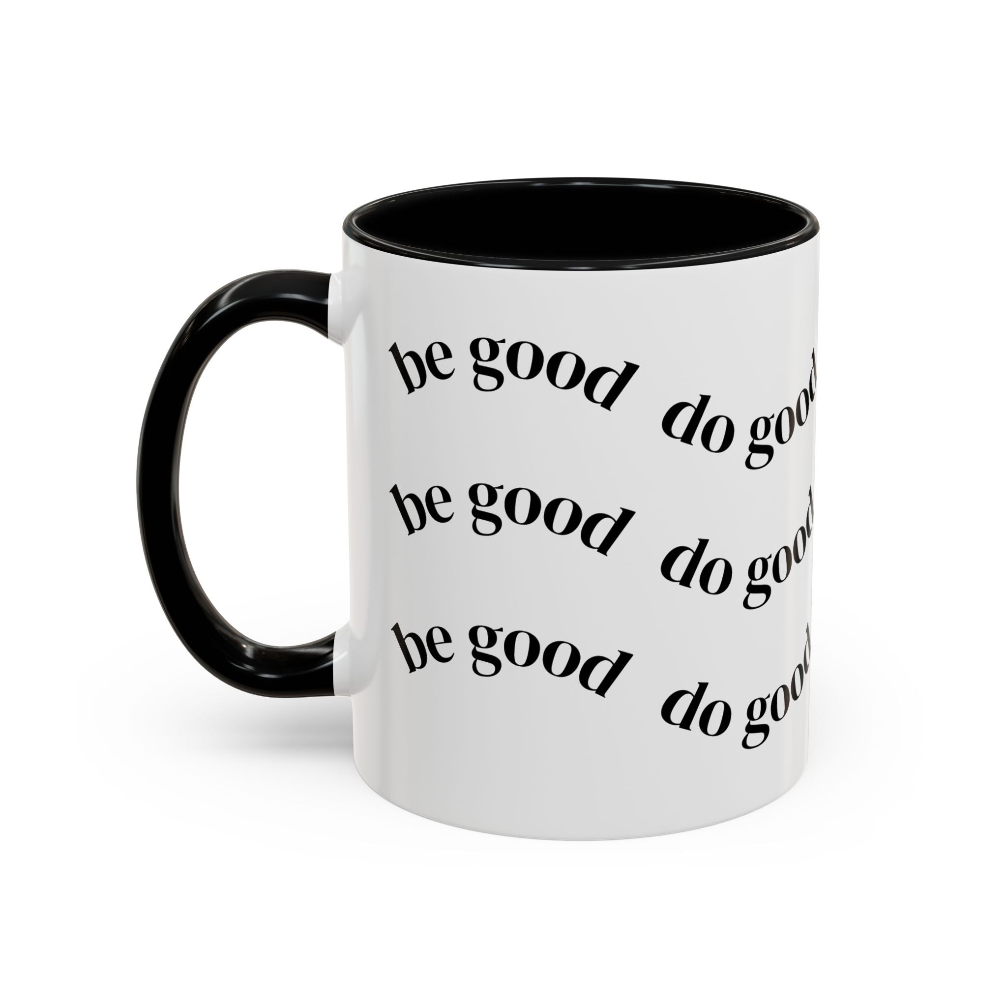 BocaChica Cute Curly Girl Accent Coffee Mug — 'Do Good' Inspirational Tea & Coffee Cup