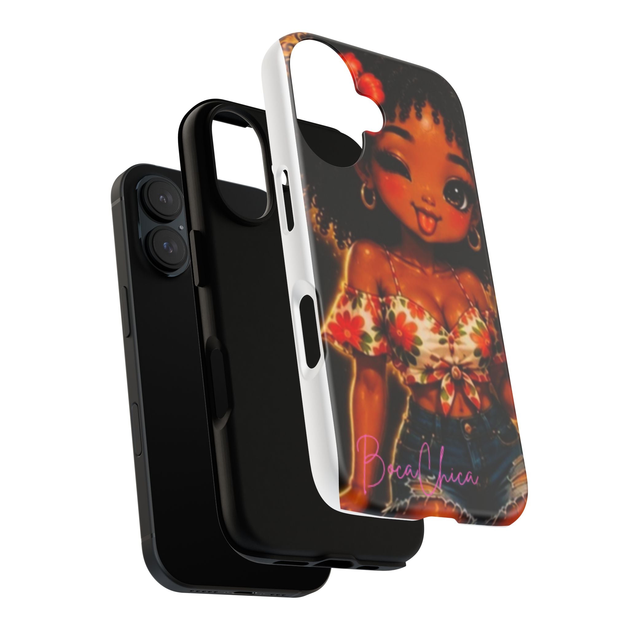 Phone Case — Cute BocaChica Girl Floral Design ("Bae Chica")