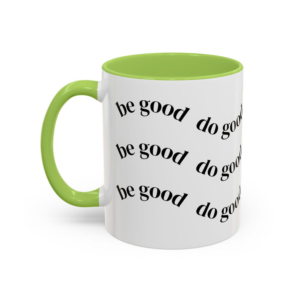 BocaChica Cute Curly Girl Accent Coffee Mug — 'Do Good' Inspirational Tea & Coffee Cup