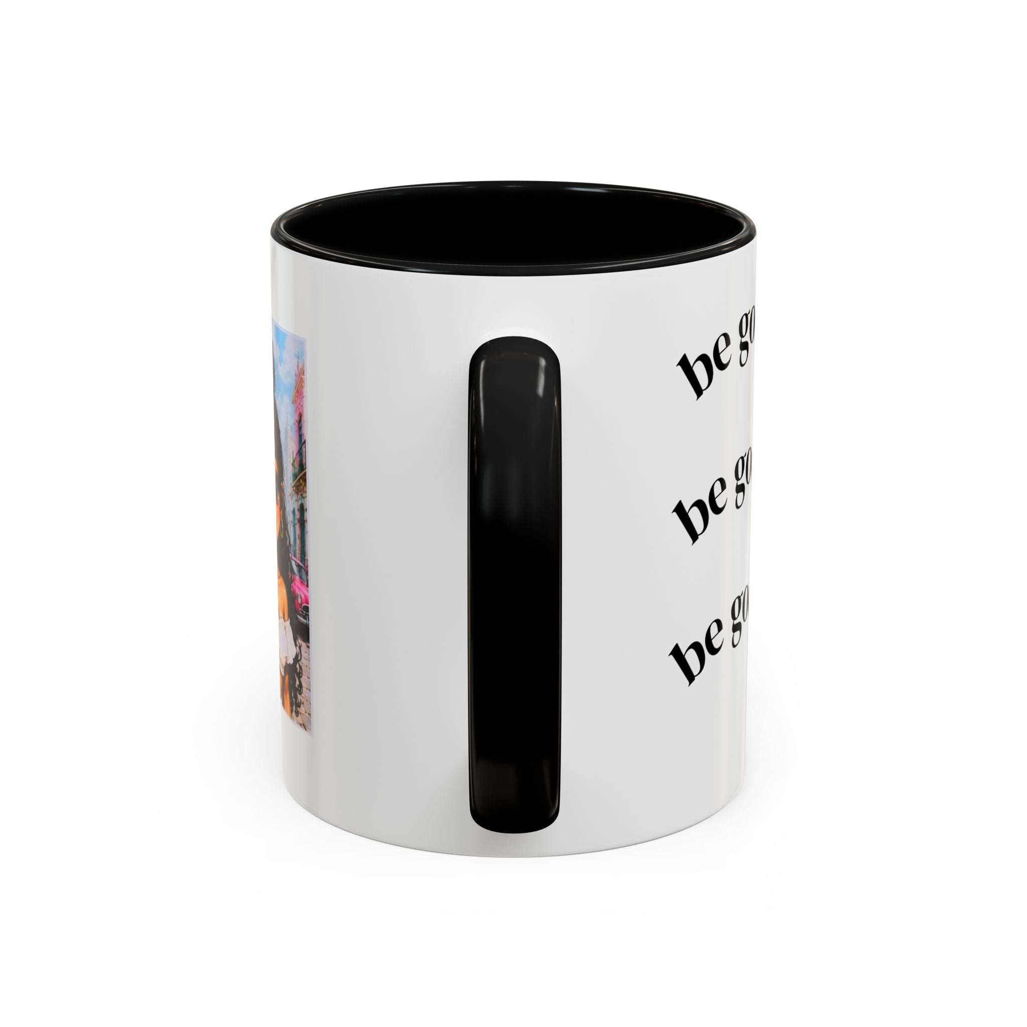 BocaChica Cute Curly Girl Accent Coffee Mug — 'Do Good' Inspirational Tea & Coffee Cup