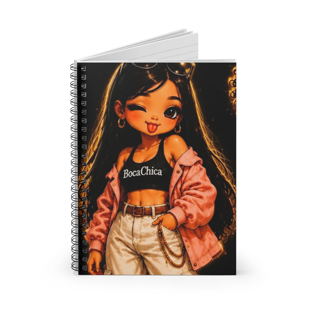 BocaChica Girl Spiral Notebook — Cute Anime Chic Ruled Journal