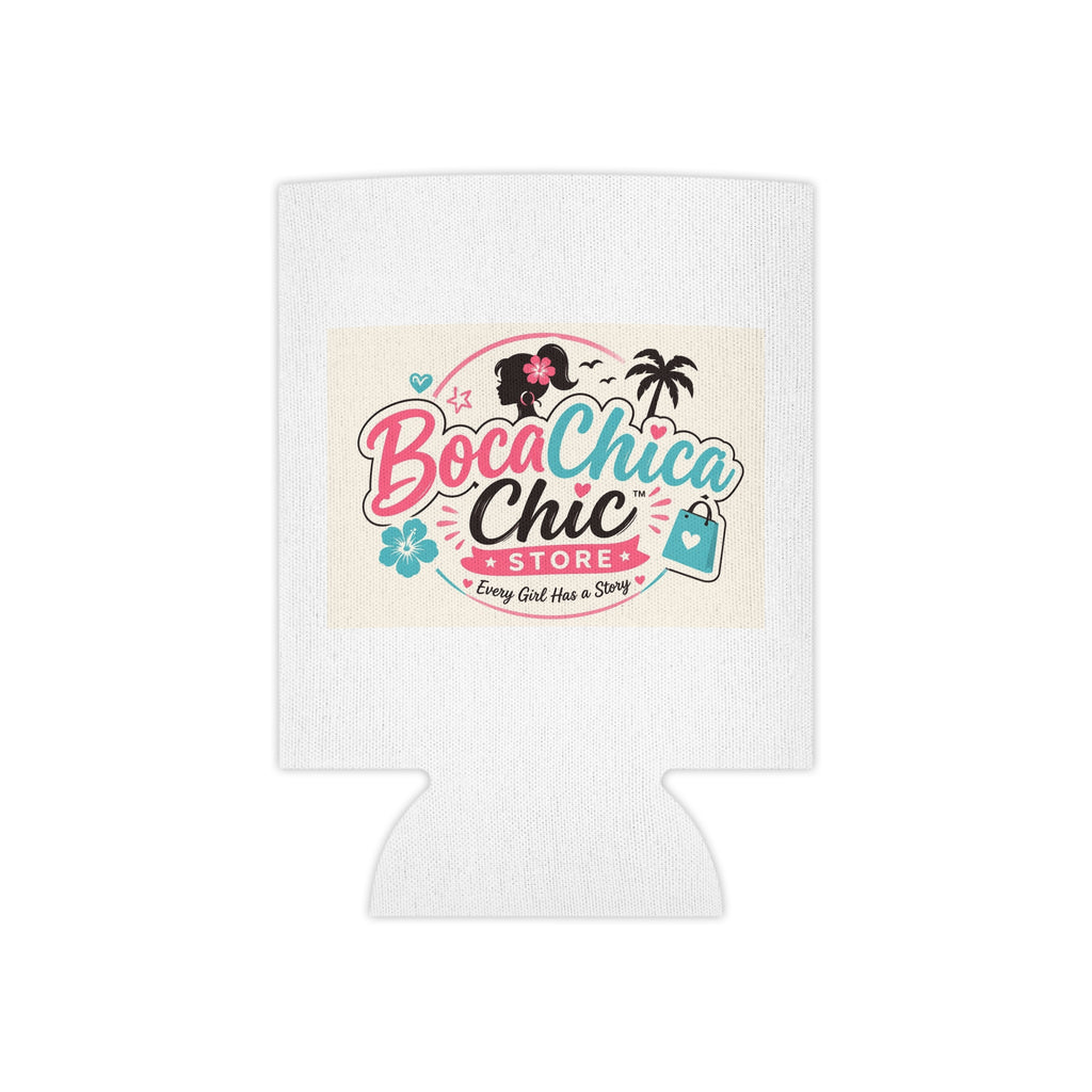 Can Cooler - Boca Chica Chic Logo & Beach Girl Illustrated Koozie