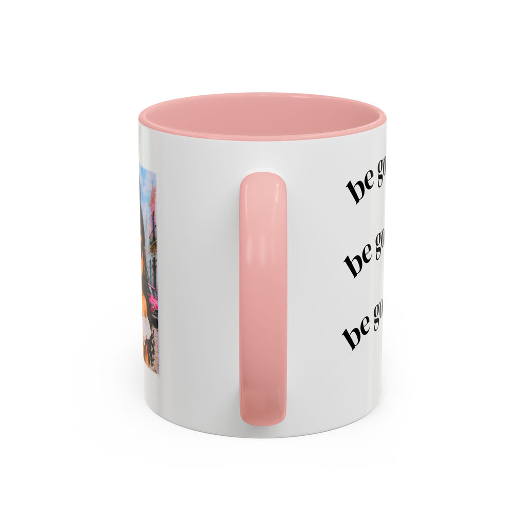 BocaChica Cute Curly Girl Accent Coffee Mug — 'Do Good' Inspirational Tea & Coffee Cup