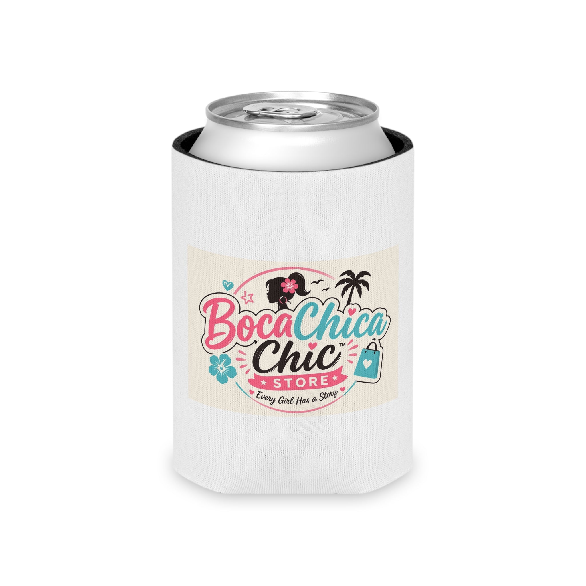 Can Cooler — BocaChica Chic Logo & Beach Babe Design
