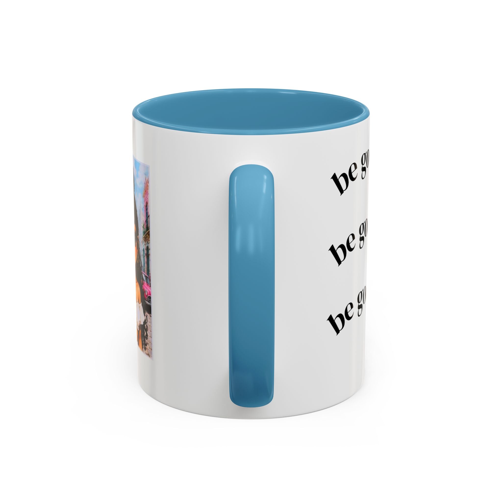 BocaChica Cute Curly Girl Accent Coffee Mug — 'Do Good' Inspirational Tea & Coffee Cup