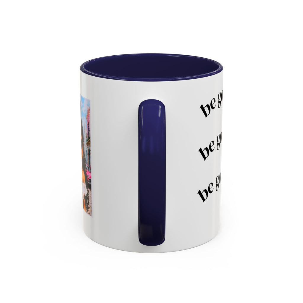 BocaChica Cute Curly Girl Accent Coffee Mug — 'Do Good' Inspirational Tea & Coffee Cup