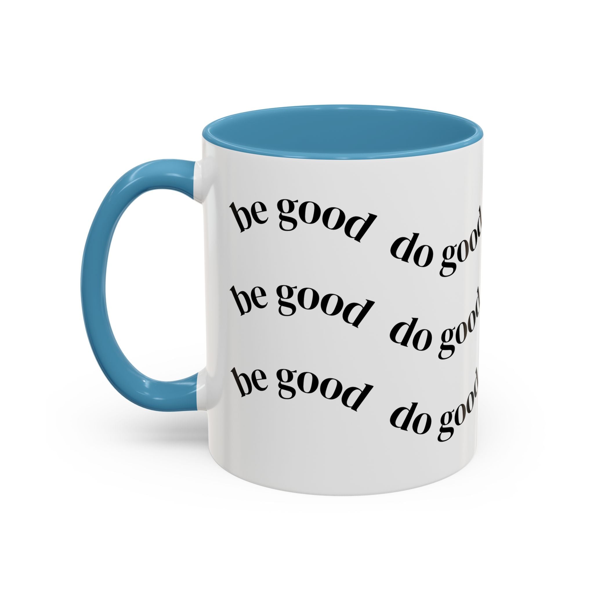 BocaChica Cute Curly Girl Accent Coffee Mug — 'Do Good' Inspirational Tea & Coffee Cup