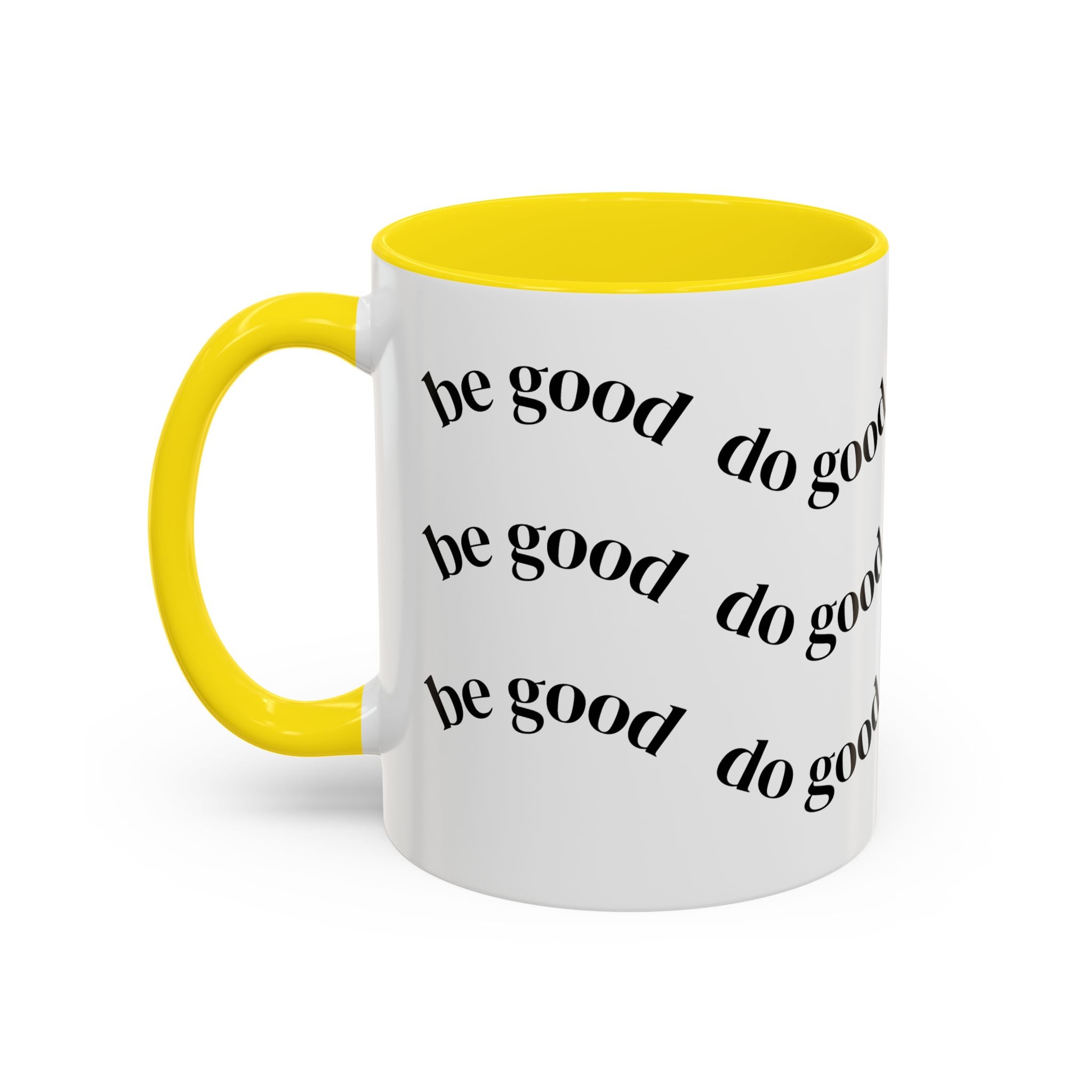 BocaChica Cute Curly Girl Accent Coffee Mug — 'Do Good' Inspirational Tea & Coffee Cup