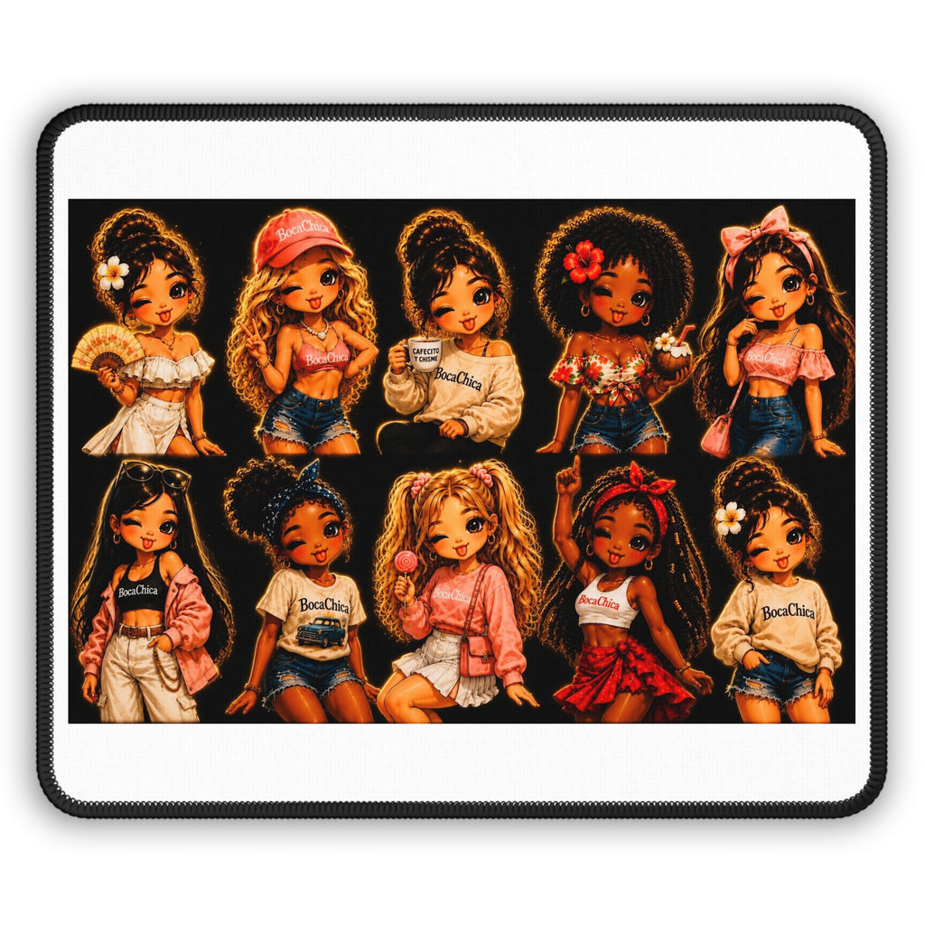 Diverse Girls Illustration Gaming Mouse Pad — Cute Squad Desk Mat